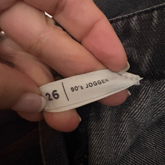 PACSUN Black Wash Wide Leg Cargo 90’s Jogger Boyfriend Relaxed Fit Jeans Size 26 - Picture 8 of 10